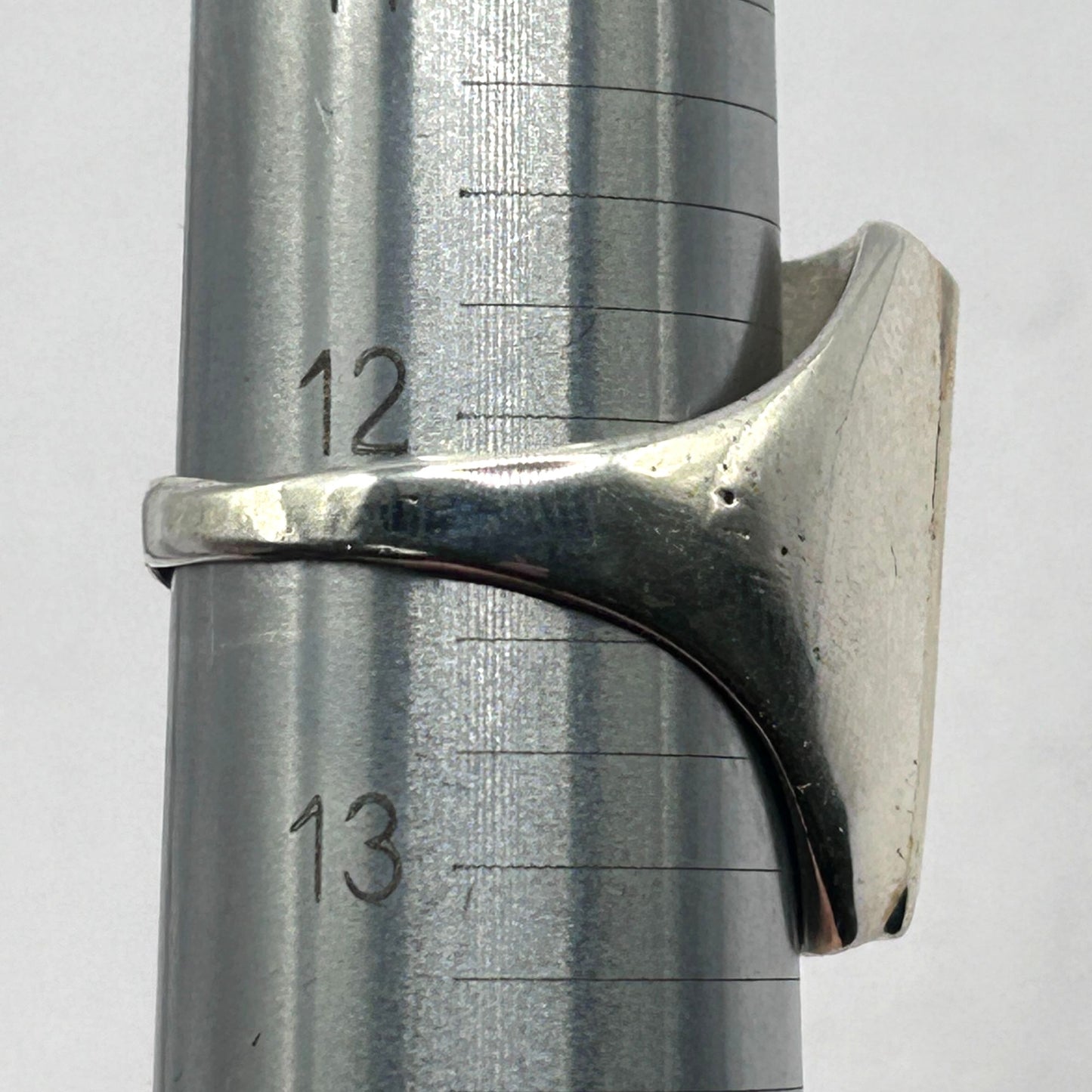 Hopi George Phillips Sterling Silver Overlay Eagle Ring - Size 12.25