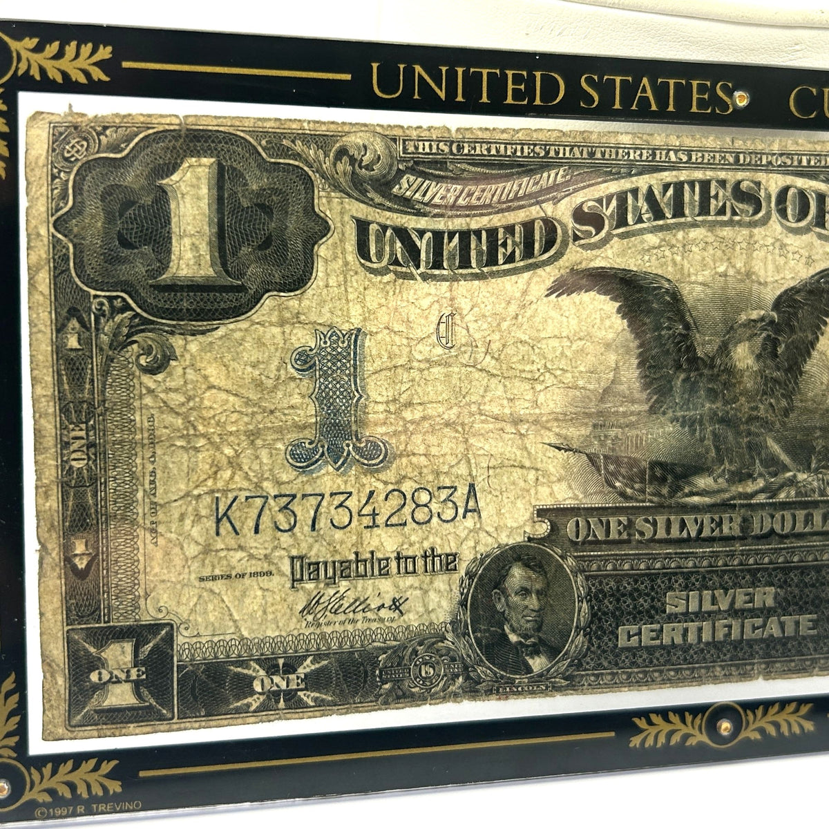 1899 U.S. $1 Large Black Eagle Silver Certificate, Blue Seal K73734283A