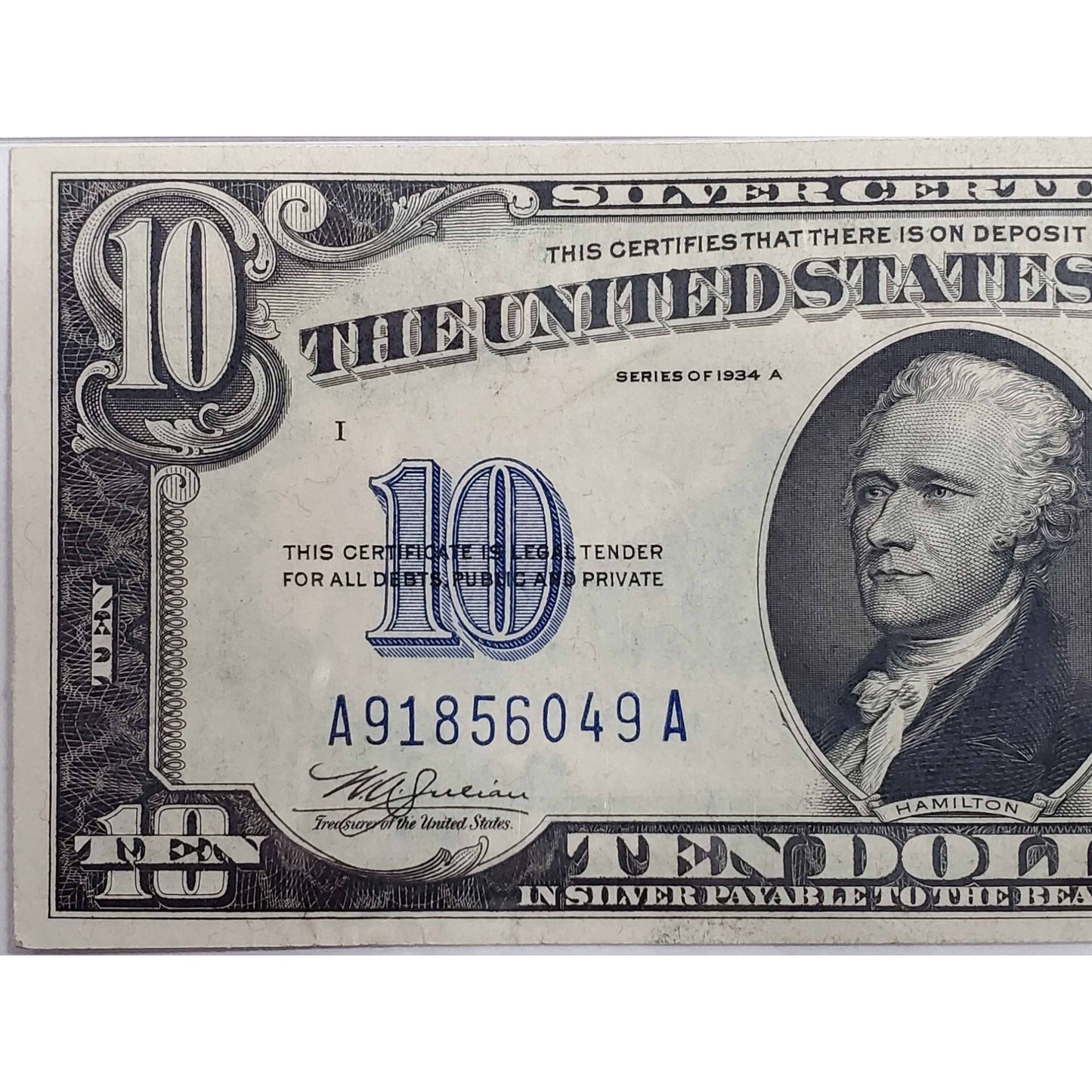 1934 $10 Silver Certificate WWII North Africa #A91856049A PMG 58 Choice Uncirc
