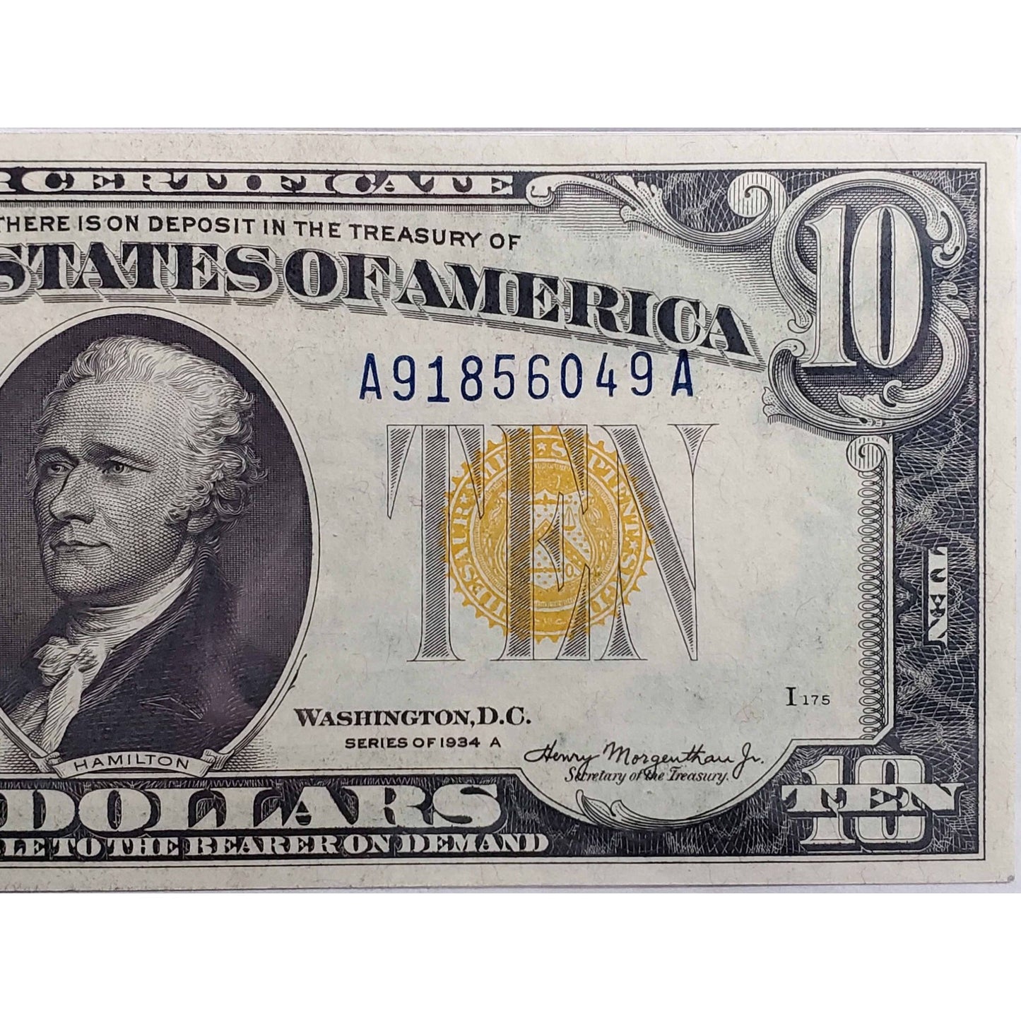 1934 $10 Silver Certificate WWII North Africa #A91856049A PMG 58 Choice Uncirc