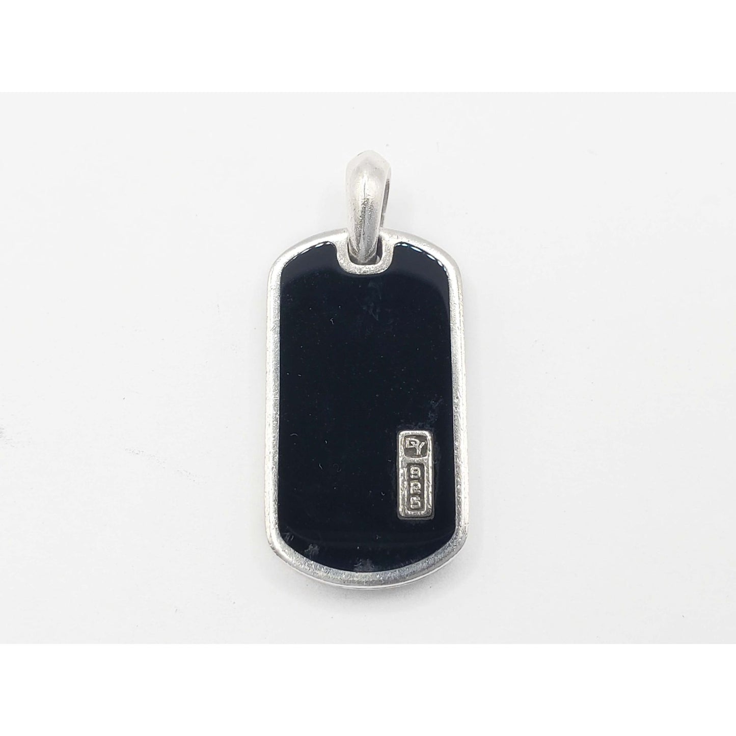 David Yurman Chevron Tag Sterling Silver with Black Onyx