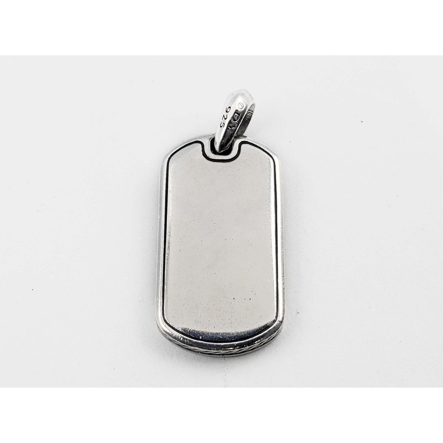 David Yurman Chevron Tag Sterling Silver with Black Onyx