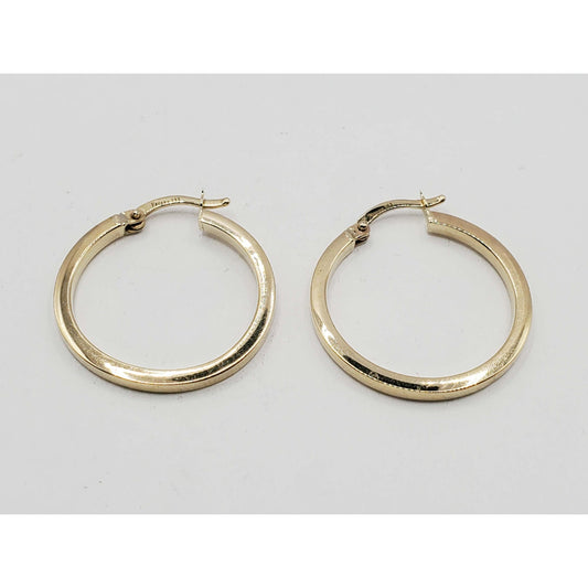 1" Diameter Hoop Earrings Verona 8k Gold