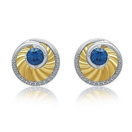 Universe Fine Jewelry MARVEL Infinity Stones  - 925 Blue/Gold Stud Earrings