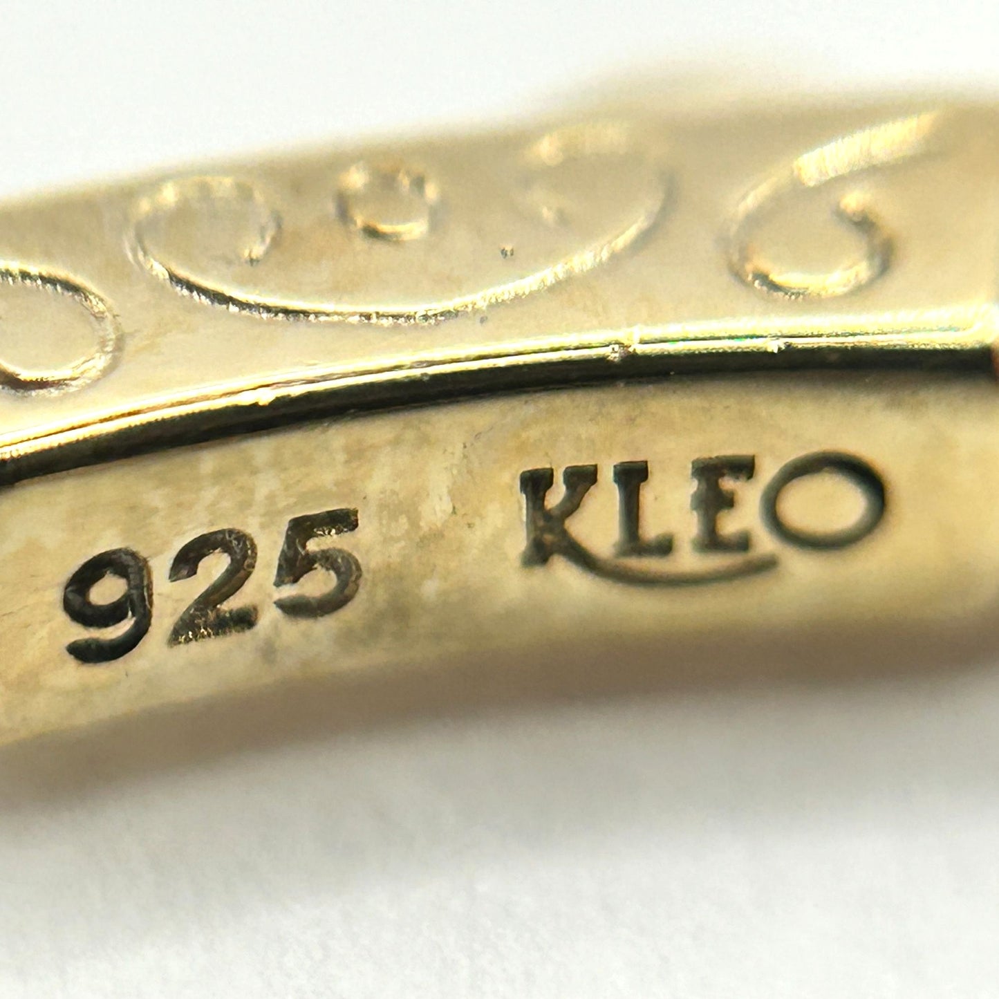KLEO 925 Gold-Toned Sterling Silver Infinity CZ Inside Out Hoop Earrings