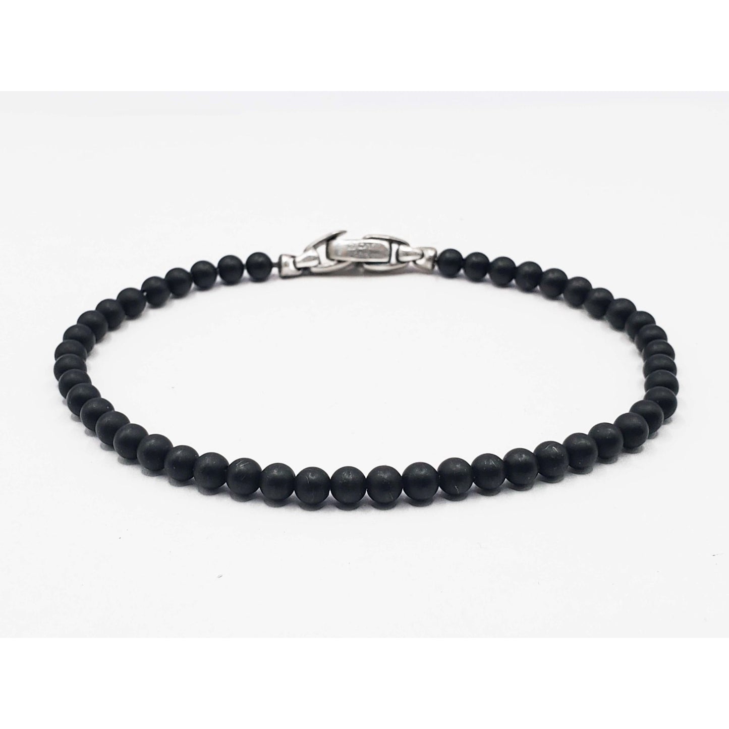 David Yurman Men's Spiritual Beads Bracelet Black Onyx with Sterling Silver