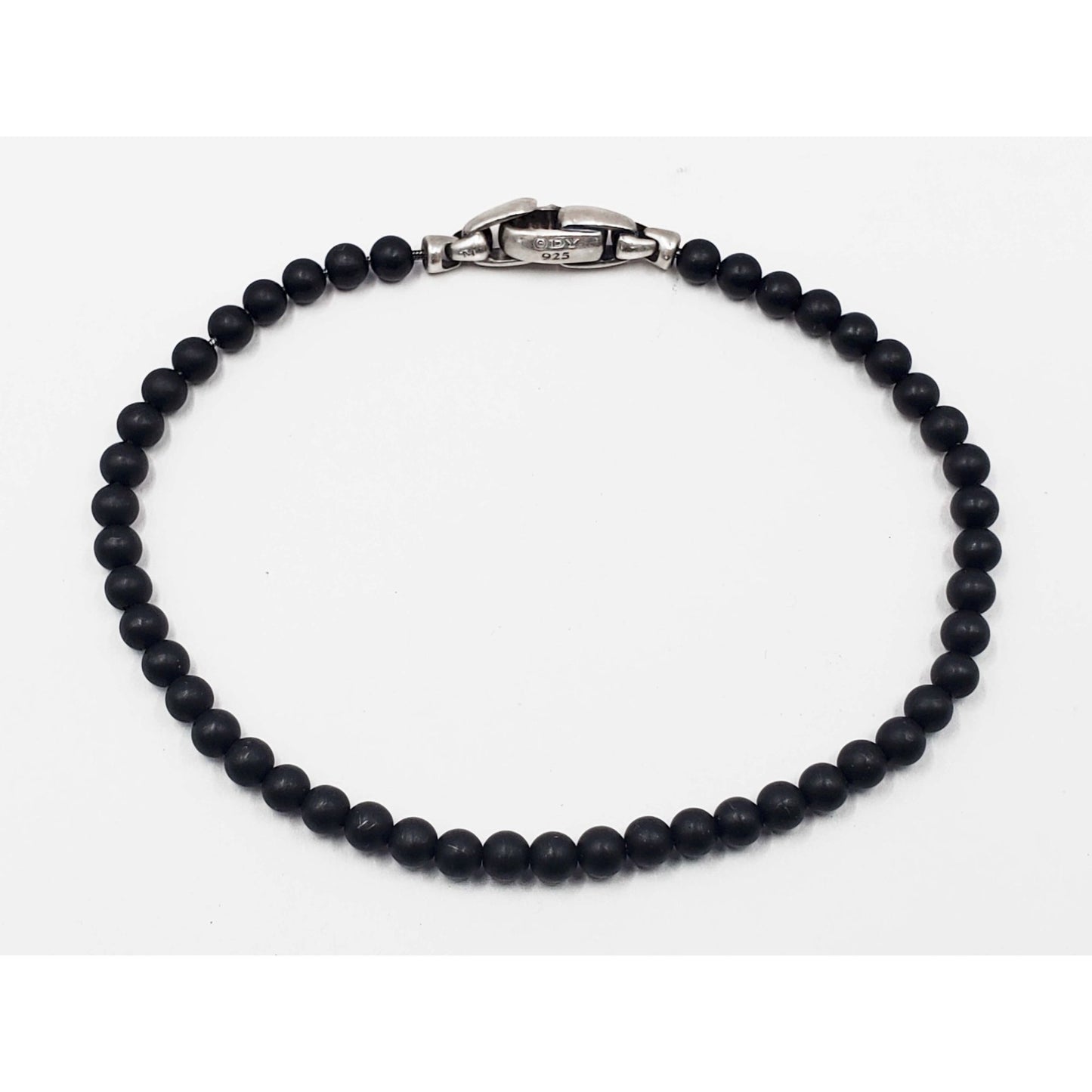 David Yurman Men's Spiritual Beads Bracelet Black Onyx with Sterling Silver