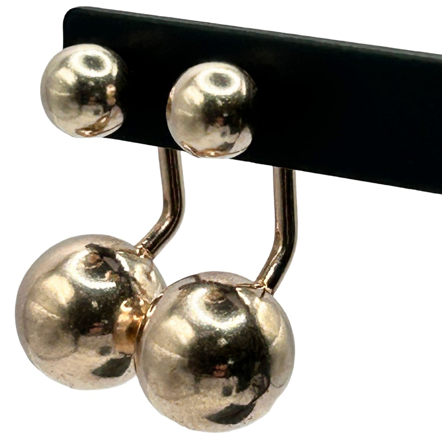 Dyadema Italy 14k Gold-Filled 925 Sterling Silver Ball Stud Earrings