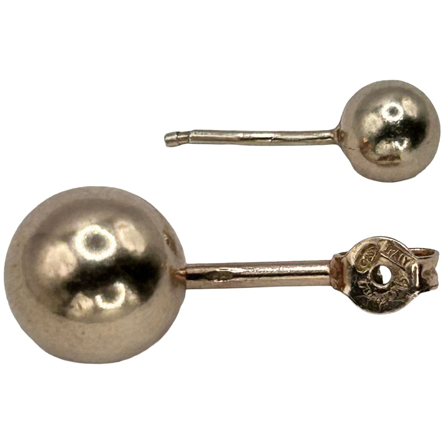 Dyadema Italy 14k Gold-Filled 925 Sterling Silver Ball Stud Earrings
