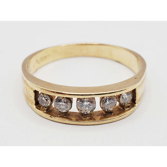 0.42 ctw Natural Diamond Channel Set Wedding Band Ring 14k Gold Size 10.25