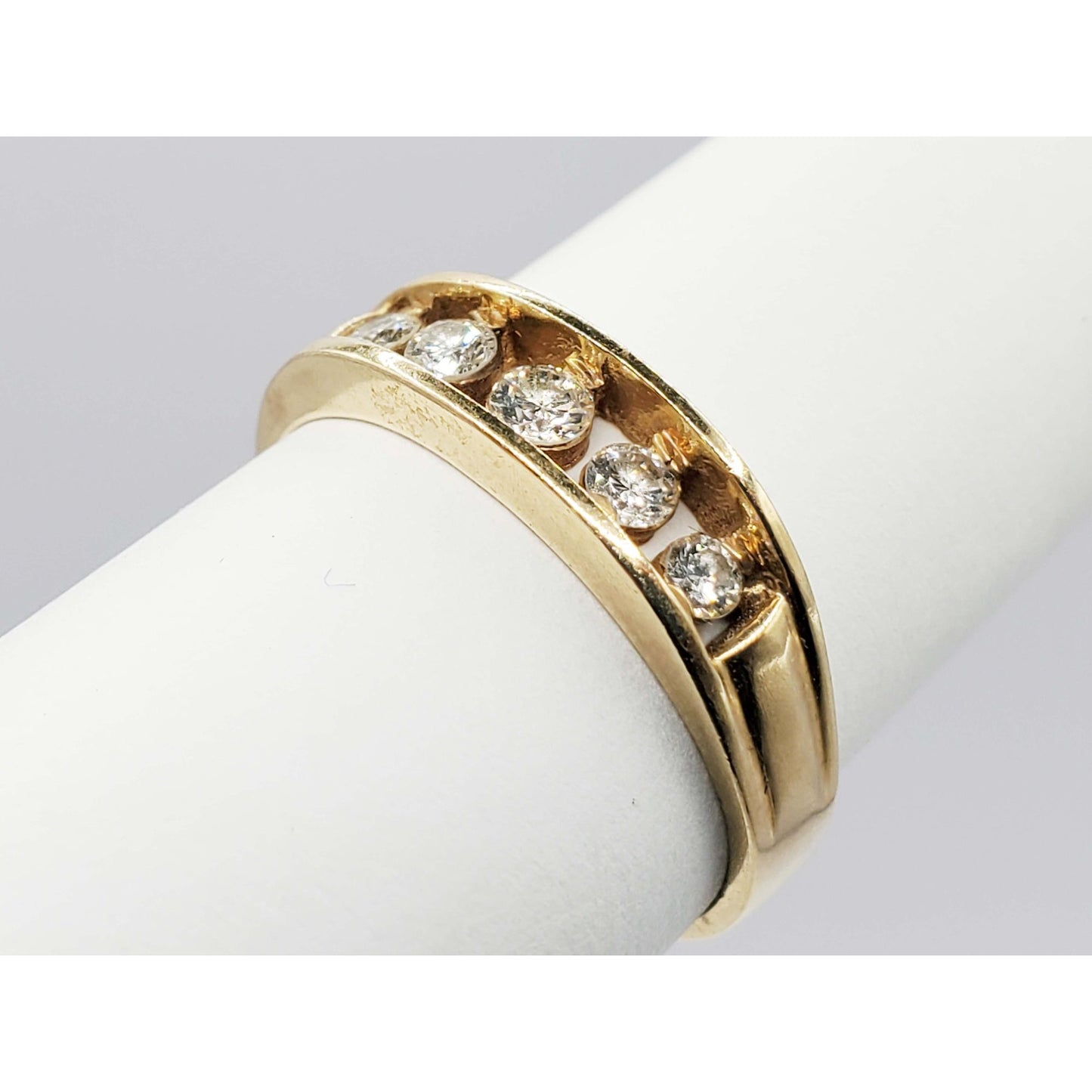 0.42 ctw Natural Diamond Channel Set Wedding Band Ring 14k Gold Size 10.25