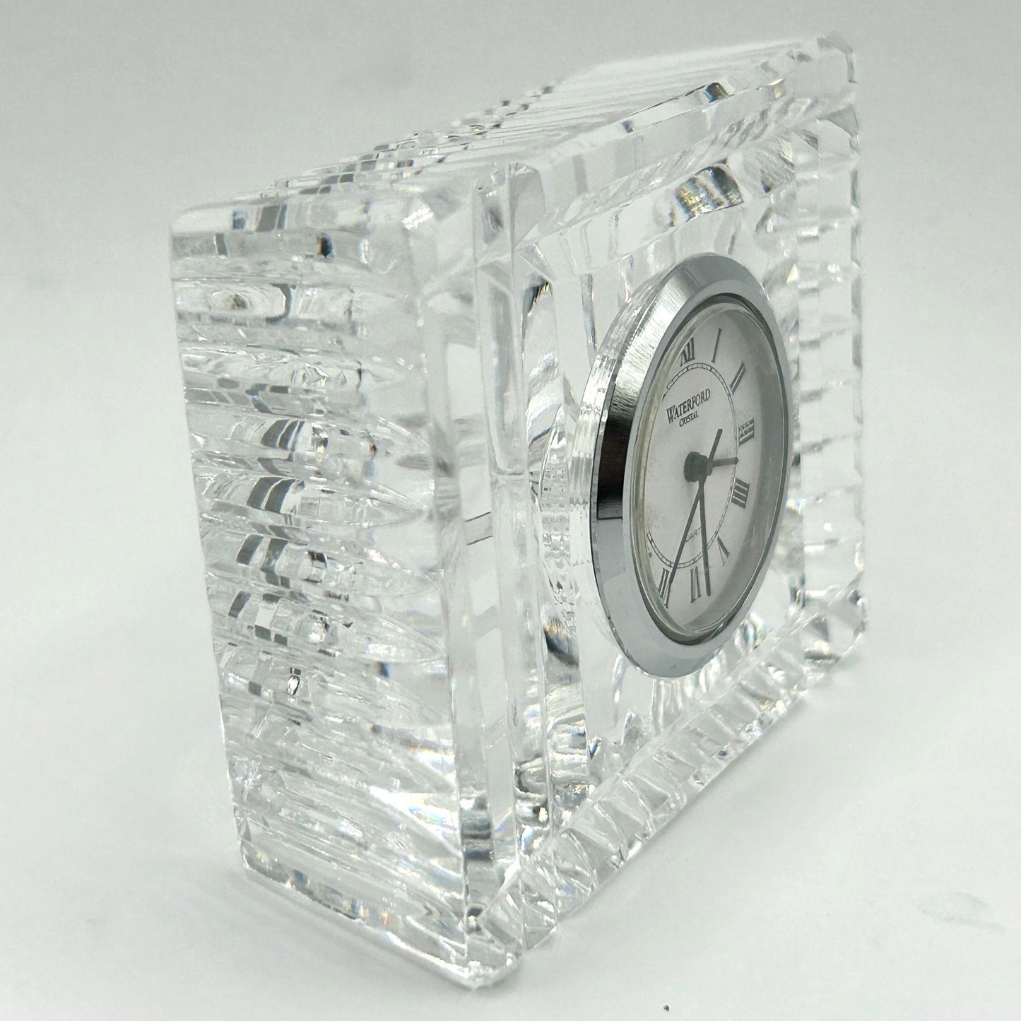 Waterford Rectangular Cut Crystal Small Clock - WORKING - 582 034 00 30