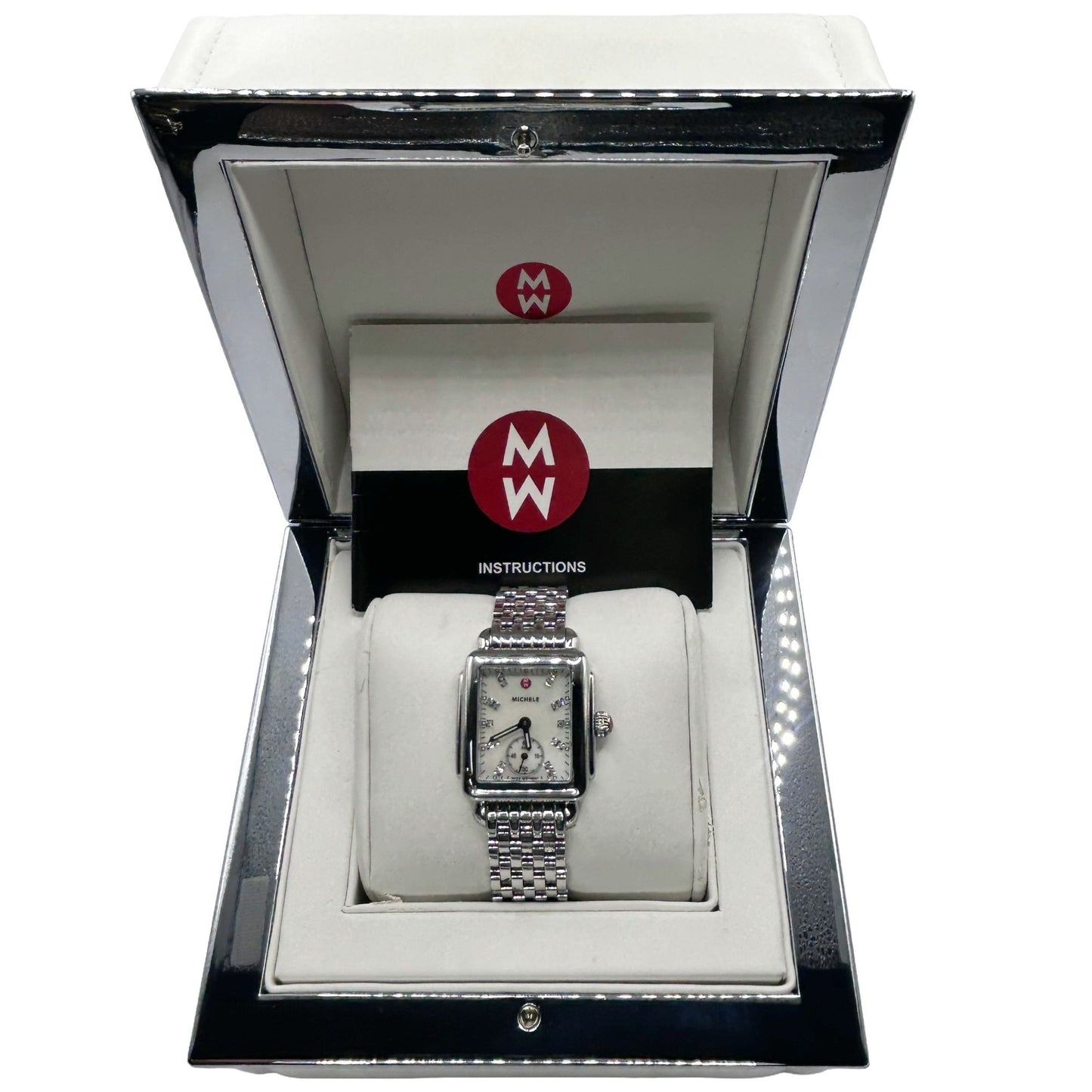 Michele Deco Mid Mother of Pearl Diamond Dial Women's Watch MW06V00A0046