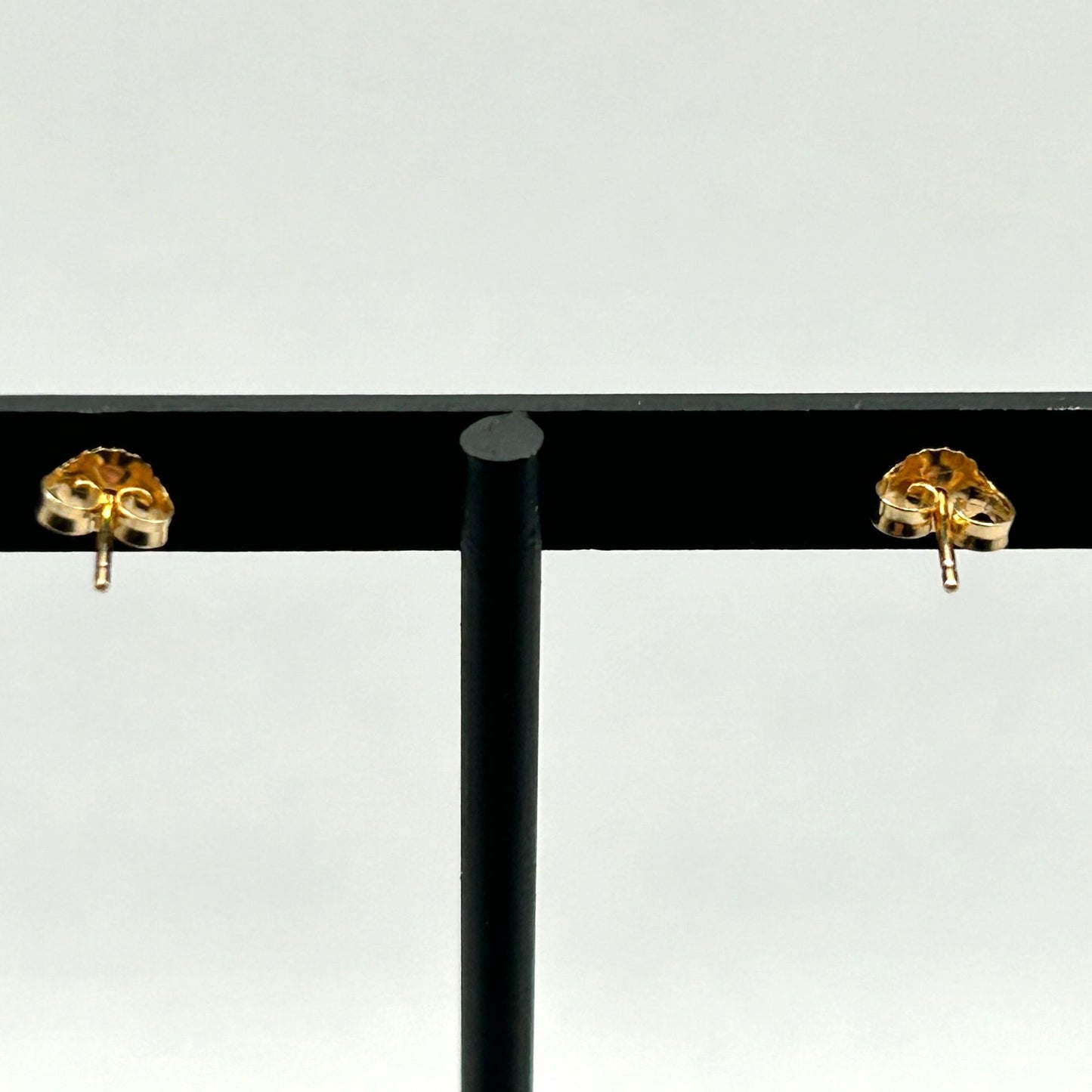 14k Yellow Gold Princess Cut Natural Diamond Stud Earrings