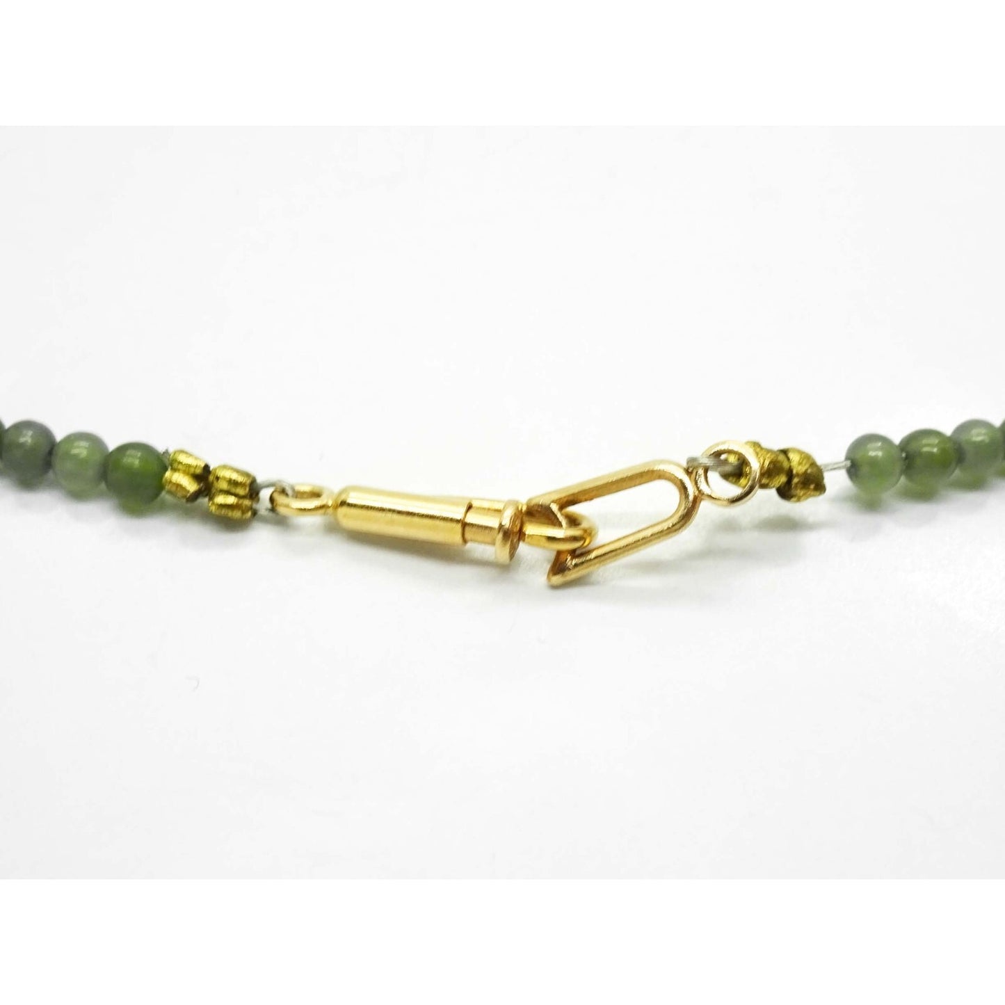 Peridot Faceted Briolette Drop & Bead Necklace with 14k Gold Clasp 17"
