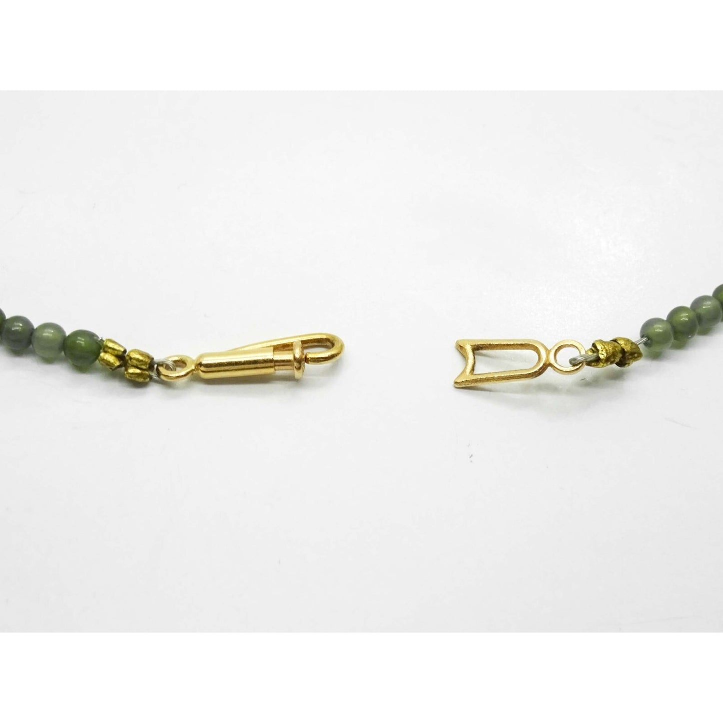 Peridot Faceted Briolette Drop & Bead Necklace with 14k Gold Clasp 17"