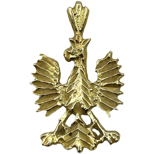 14k Yellow Gold Polish Eagle Necklace Pendant/Charm