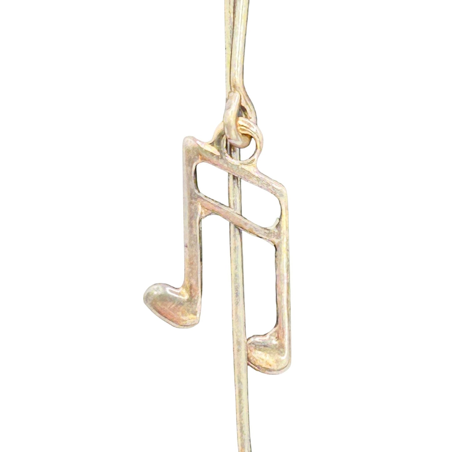925 Sterling Silver Dangle Earrings Treble Clef/Pair of 1/16 Music Notes