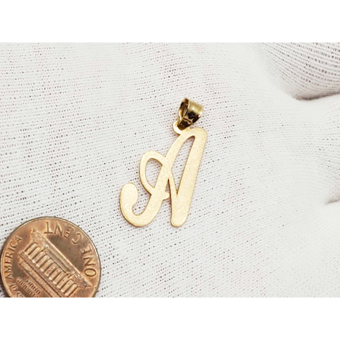 Script Letter A Pendant 14k Gold