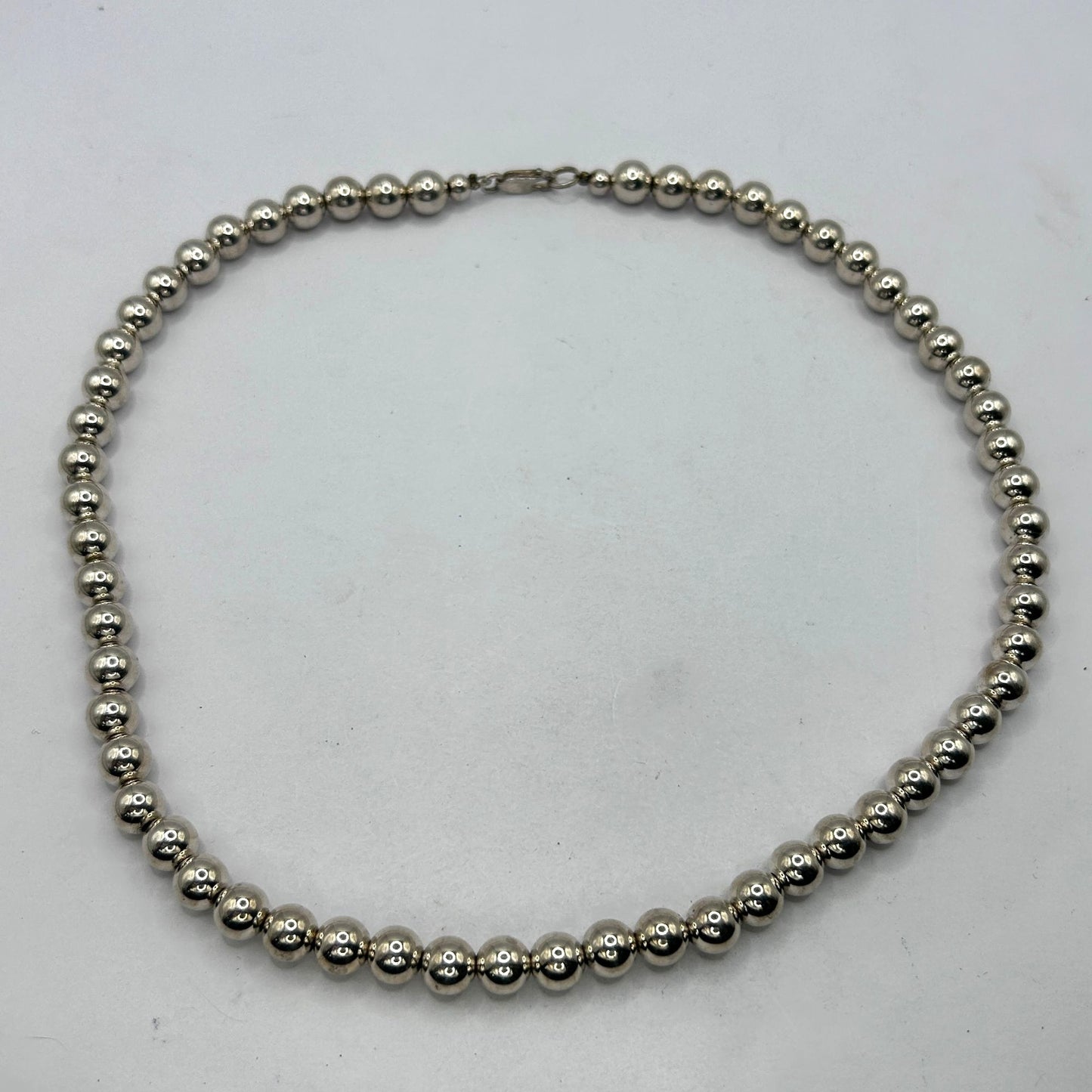 Vintage 925 Sterling Silver 8mm Navajo Pearl 18" Necklace