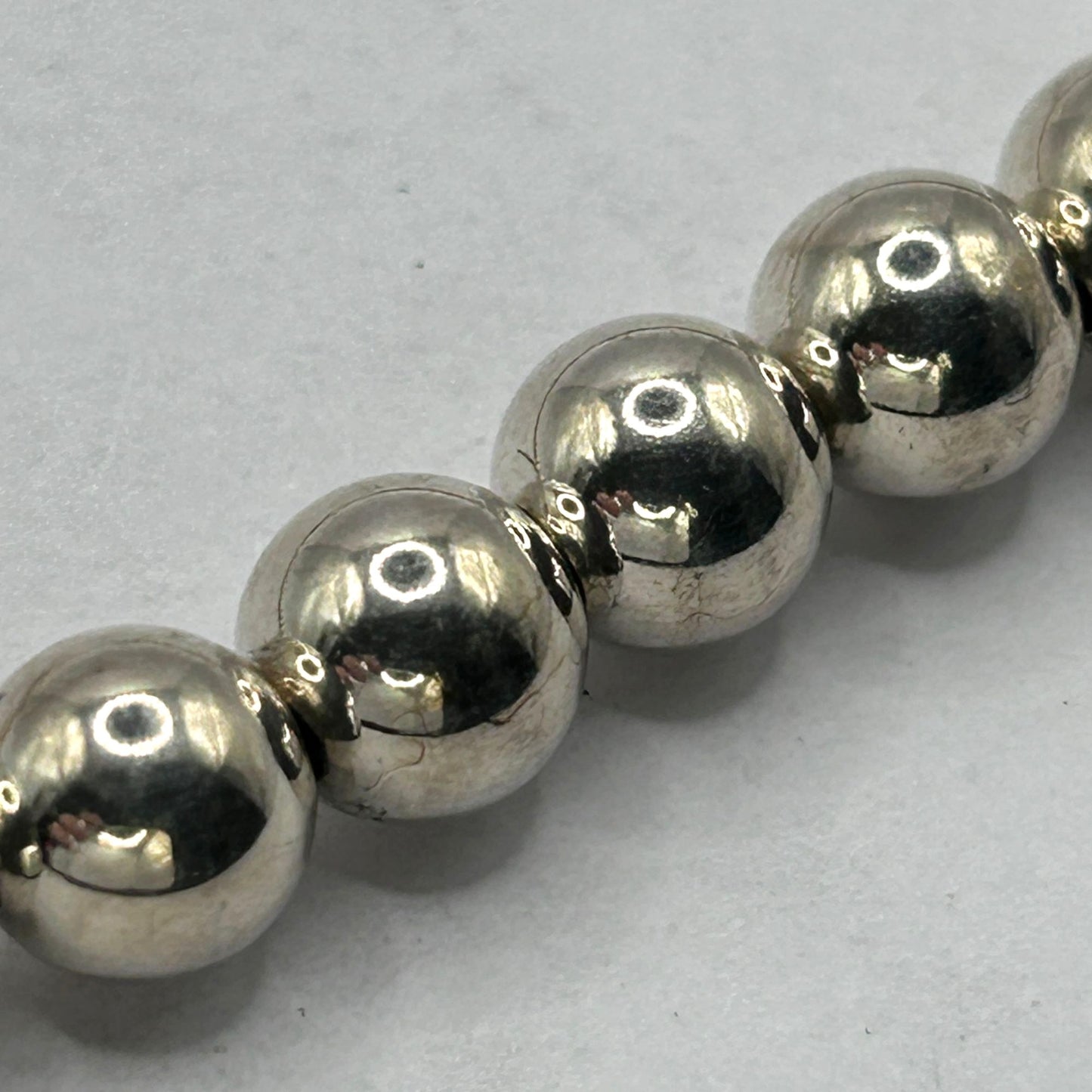 Vintage 925 Sterling Silver 8mm Navajo Pearl 18" Necklace