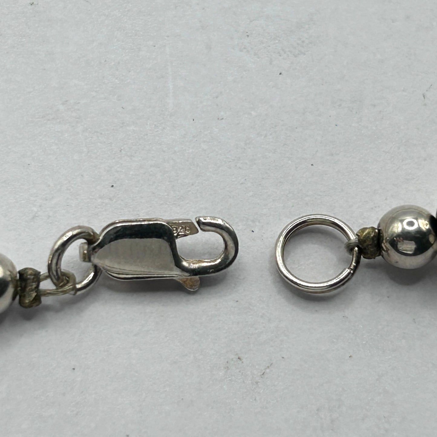 Vintage 925 Sterling Silver 8mm Navajo Pearl 18" Necklace