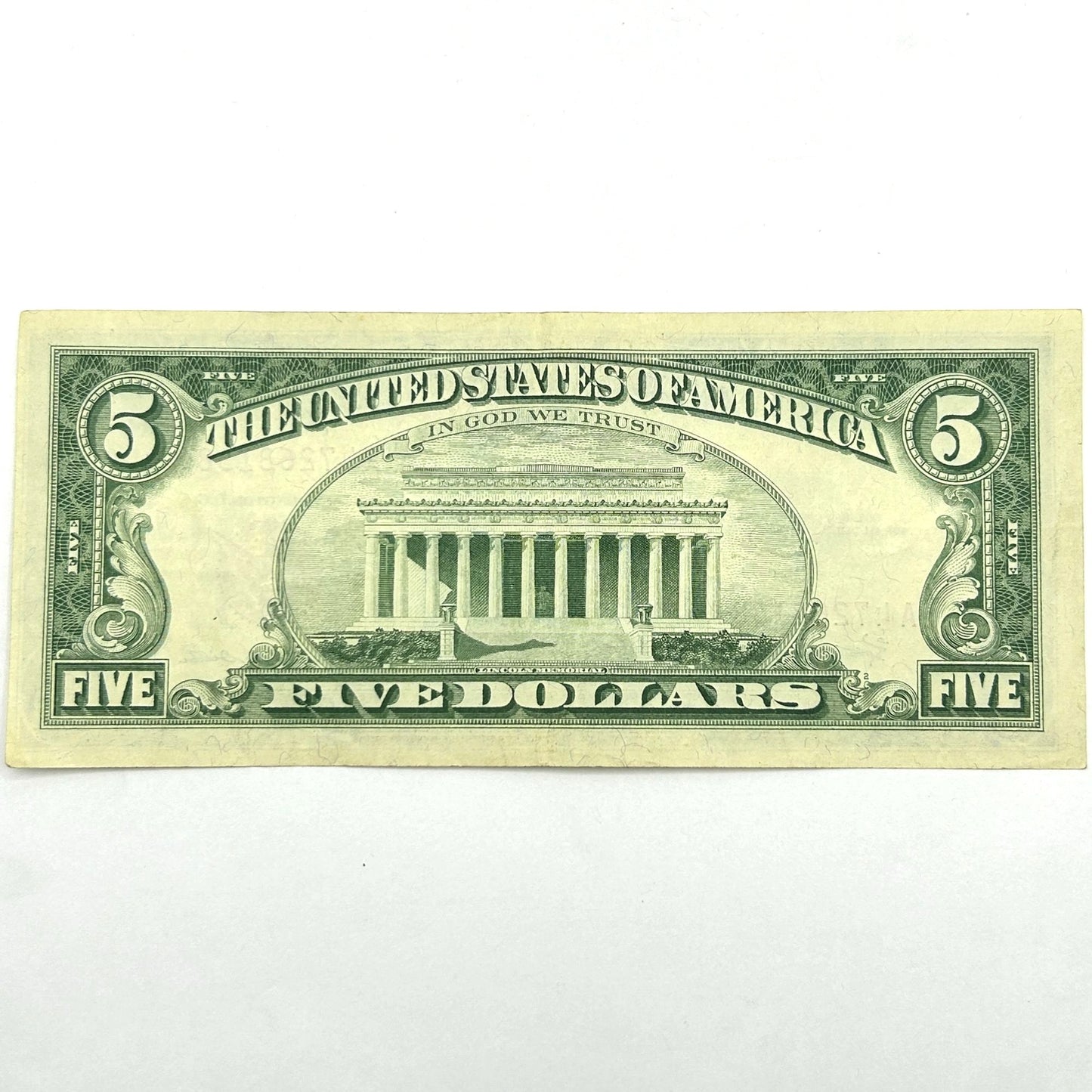 Series 1963 $5 Five Dollar United States Note Red Seal - A47263138A