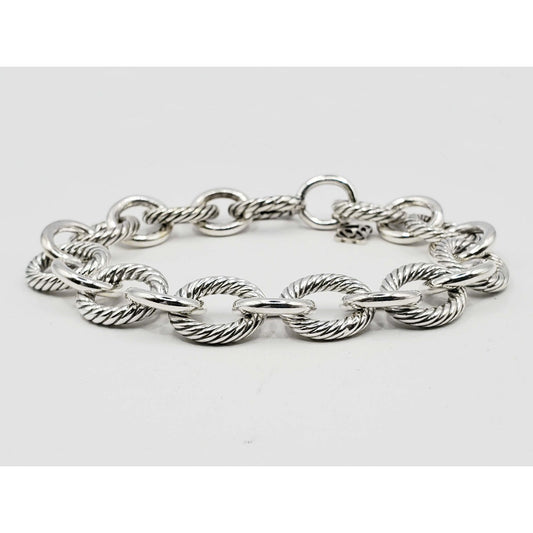 David Yurman Oval Link Chain Bracelet 12mm Sterling Silver 7.5"