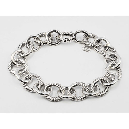 David Yurman Oval Link Chain Bracelet 12mm Sterling Silver 7.5"