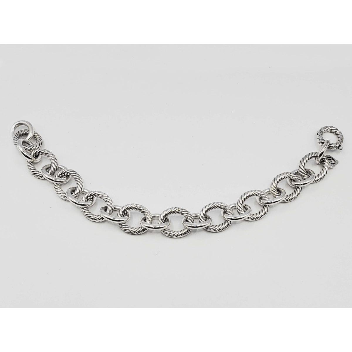 David Yurman Oval Link Chain Bracelet 12mm Sterling Silver 7.5"