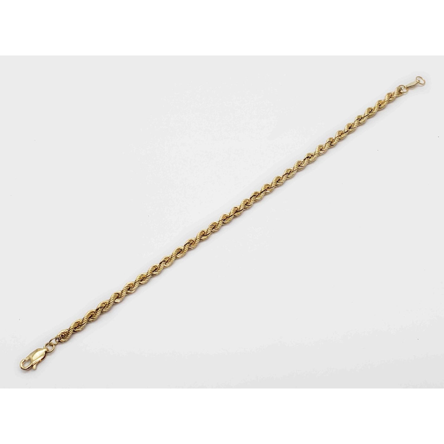 3.7mm Wide Rope Style Bracelet 14k Gold