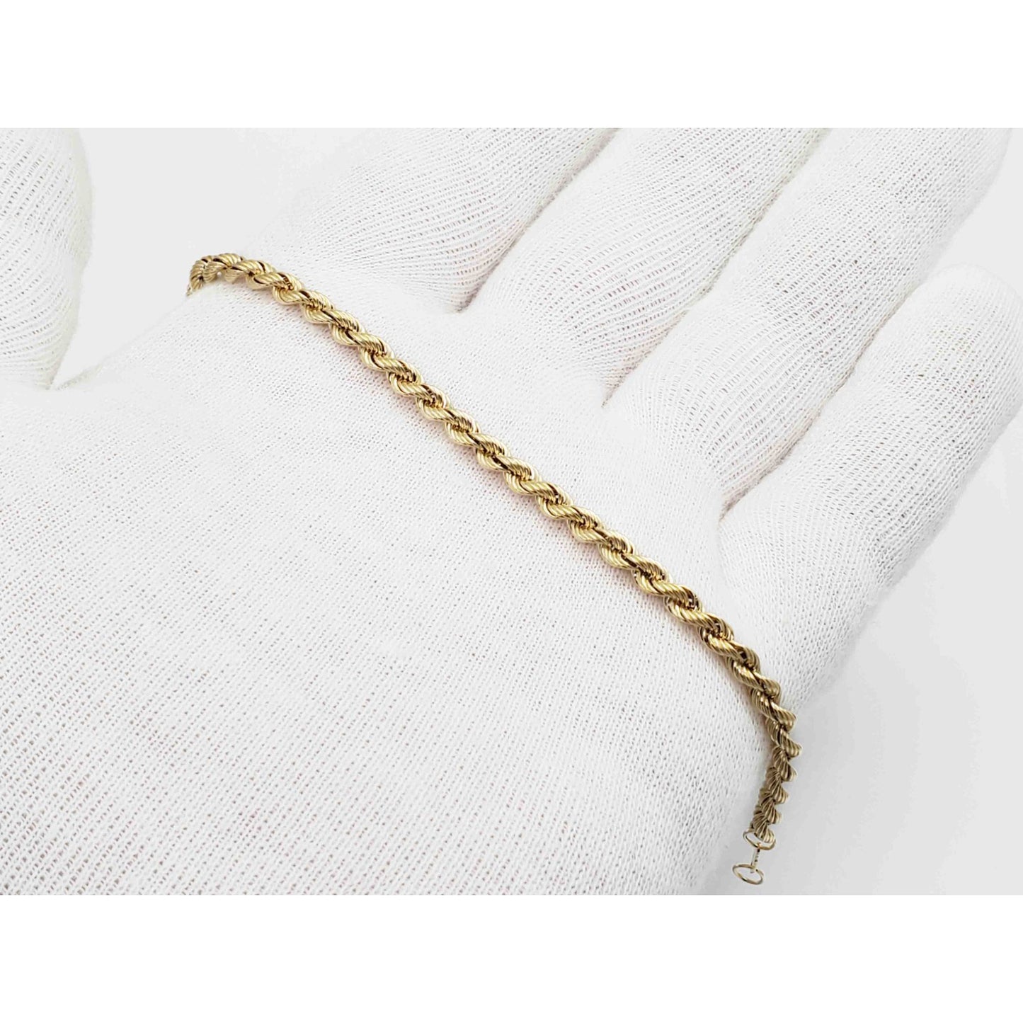 3.7mm Wide Rope Style Bracelet 14k Gold