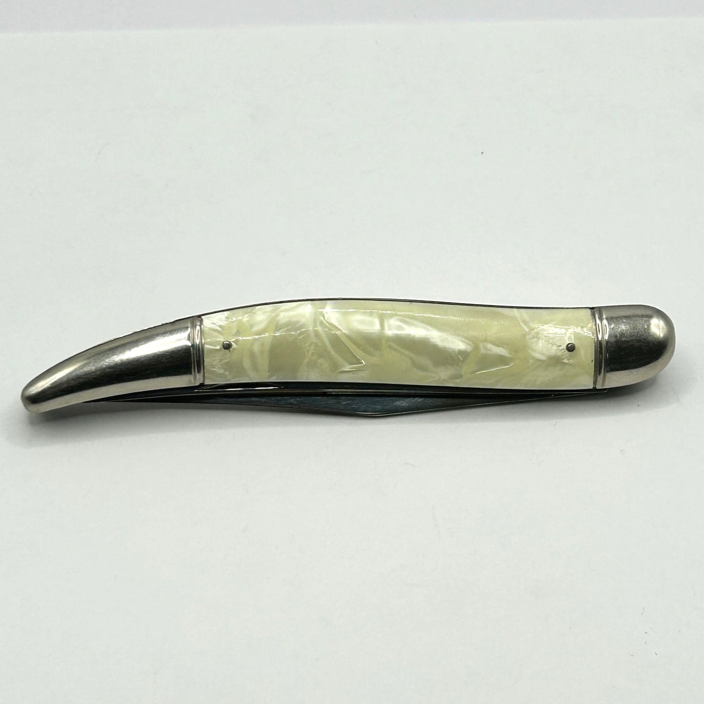Vintage Imperial USA Pocket Folding Fishing Knife - Mother of Pearl, Fish Handle
