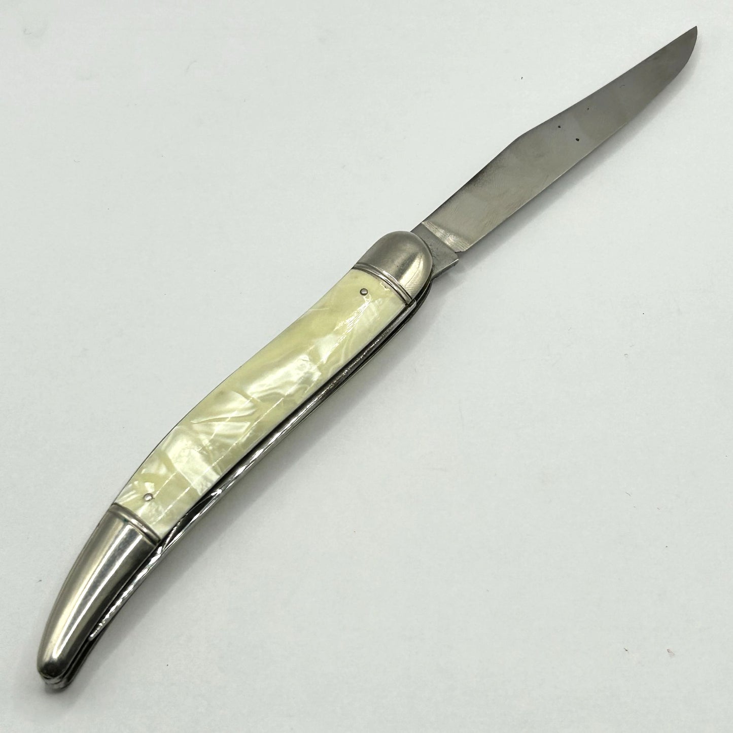 Vintage Imperial USA Pocket Folding Fishing Knife - Mother of Pearl, Fish Handle