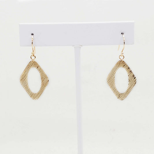 Dia-Cut Open Dangle Drop Earrings 14k Gold