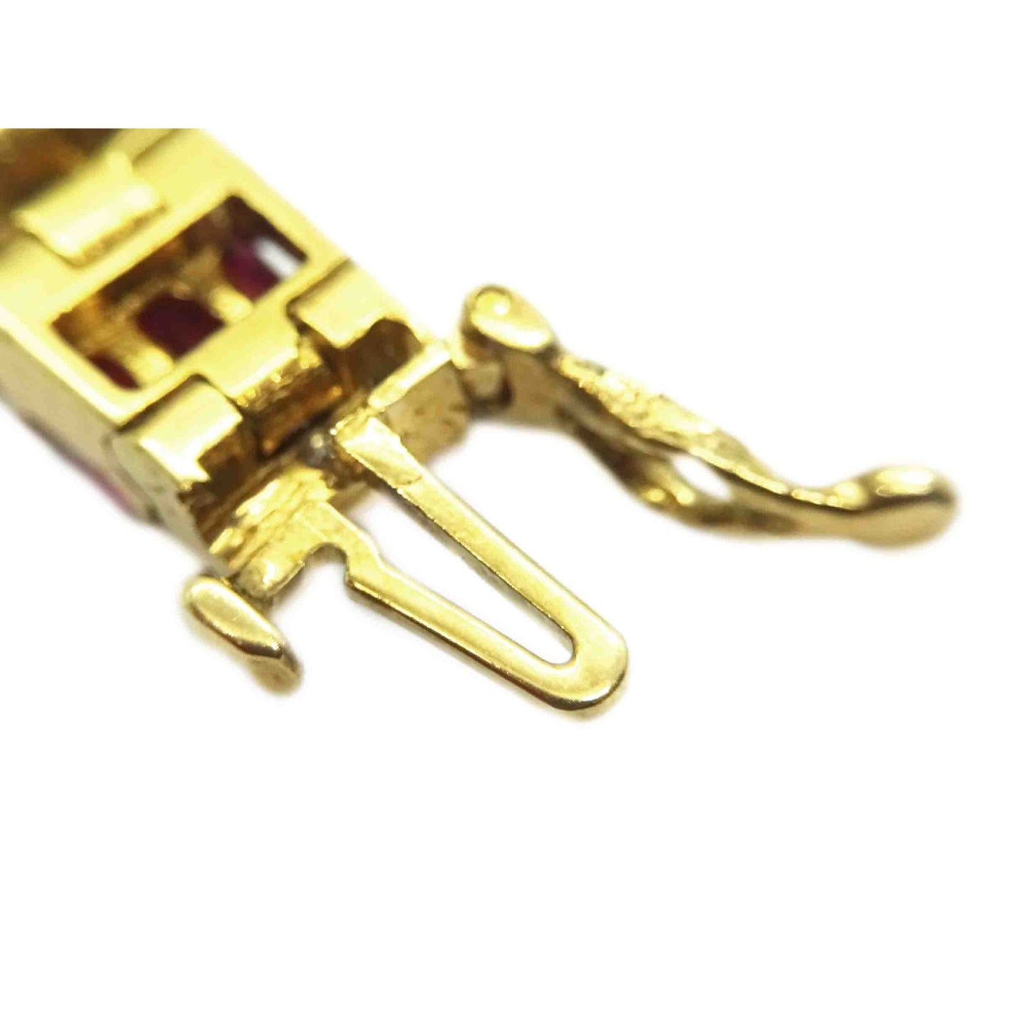 Heat Treated Natural Ruby & Diamond Bracelet 14k Gold