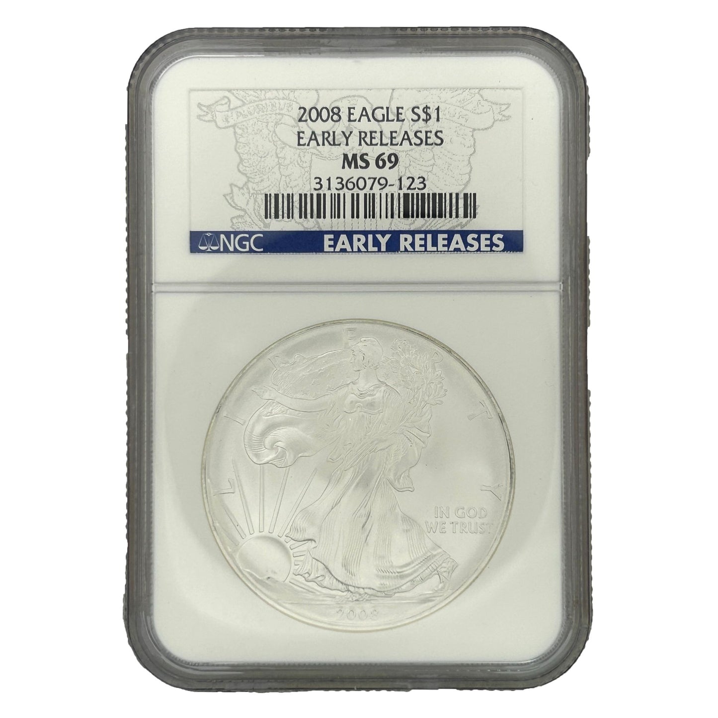 2008 American Silver Eagle $1 Coin NGC MS-69 Early Releases 3136079-123