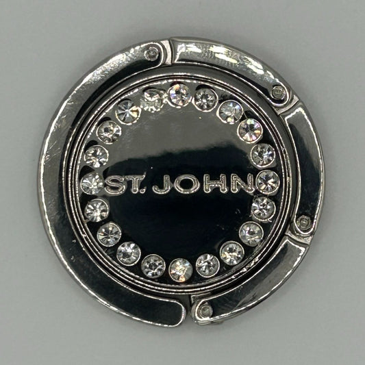 St John Collection Silver Tone Crystal Embellished Purse Holder Hanger