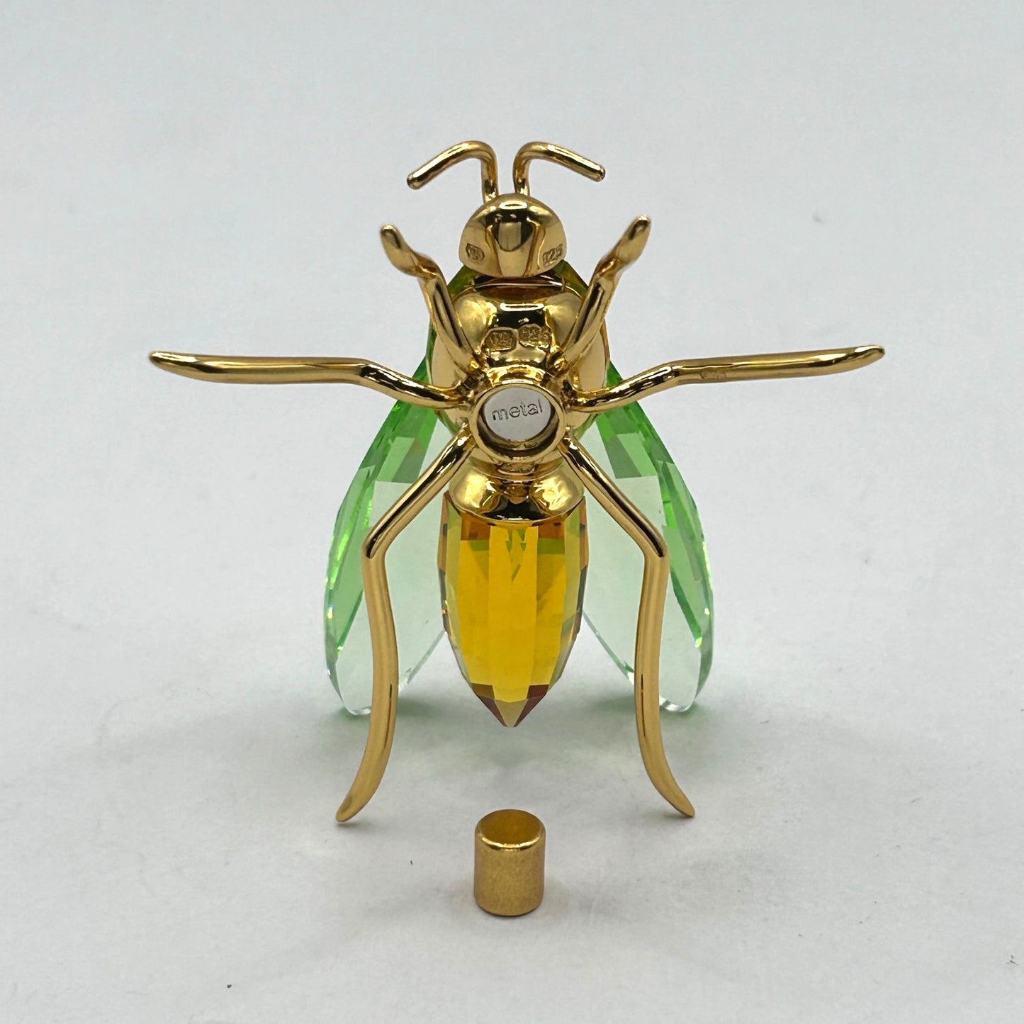 Swarovski Crystal 925 Gold Plated 250496 Olive/Amber Akima Fly Box/COA + Display