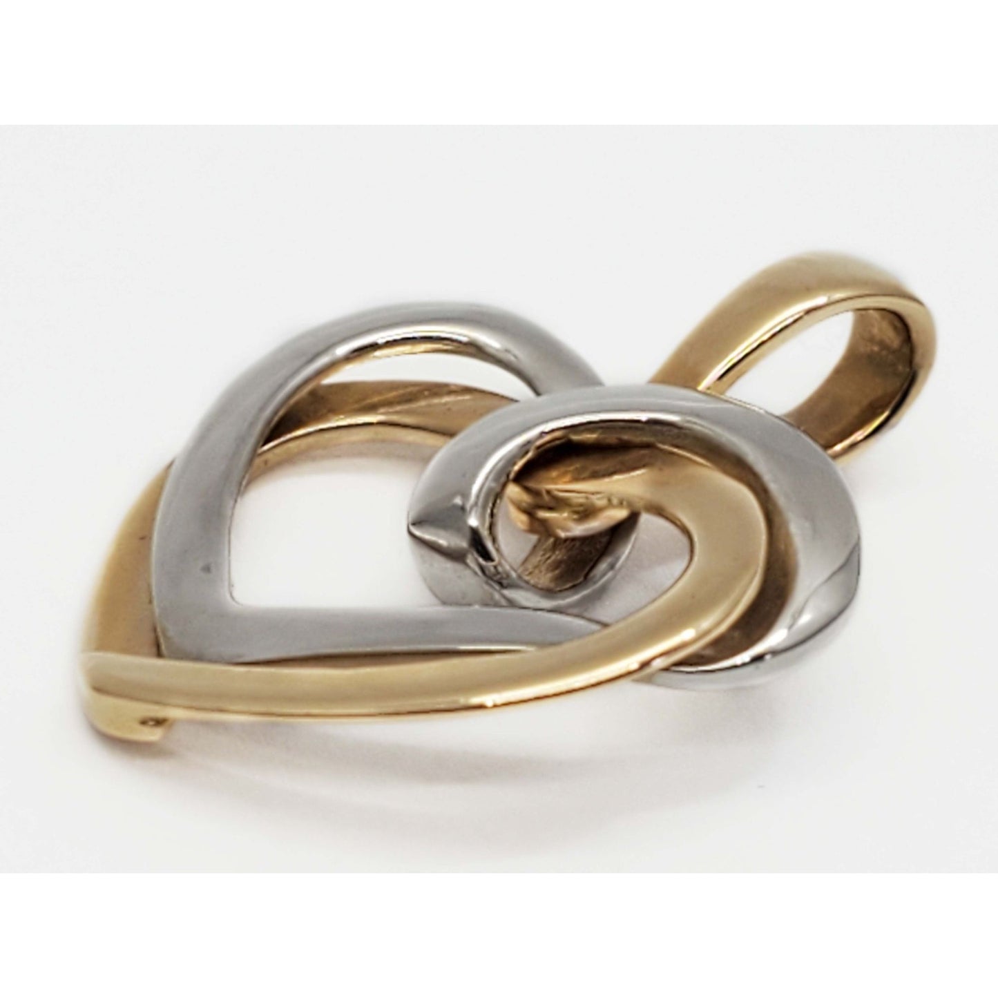 Two-Tone Open Heart Pendant 14k Yellow & White Gold