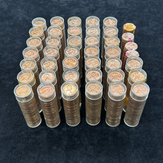 LOT OF 42 1964-P/D, 1967-P, 1968-D Rolls of BU Uncirculated Lincoln Pennies