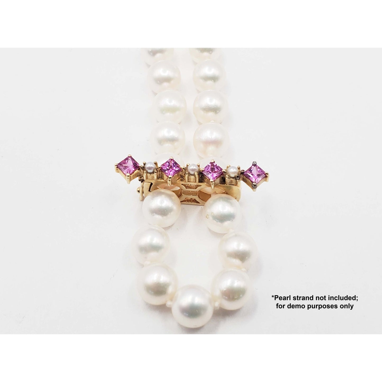 Pink Sapphire & Seed Pearl Clip 14k Gold