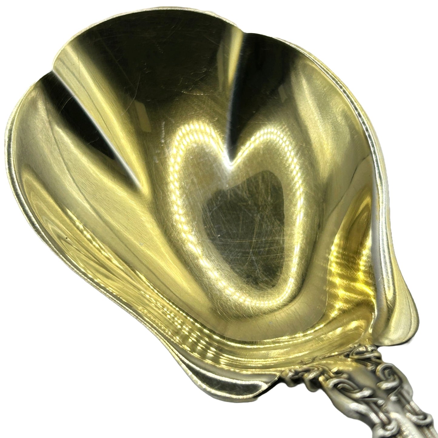 Gorham Chantilly Berry/Casserole Spoon - Sterling, Gilded Bowl, 1895, Monogram G