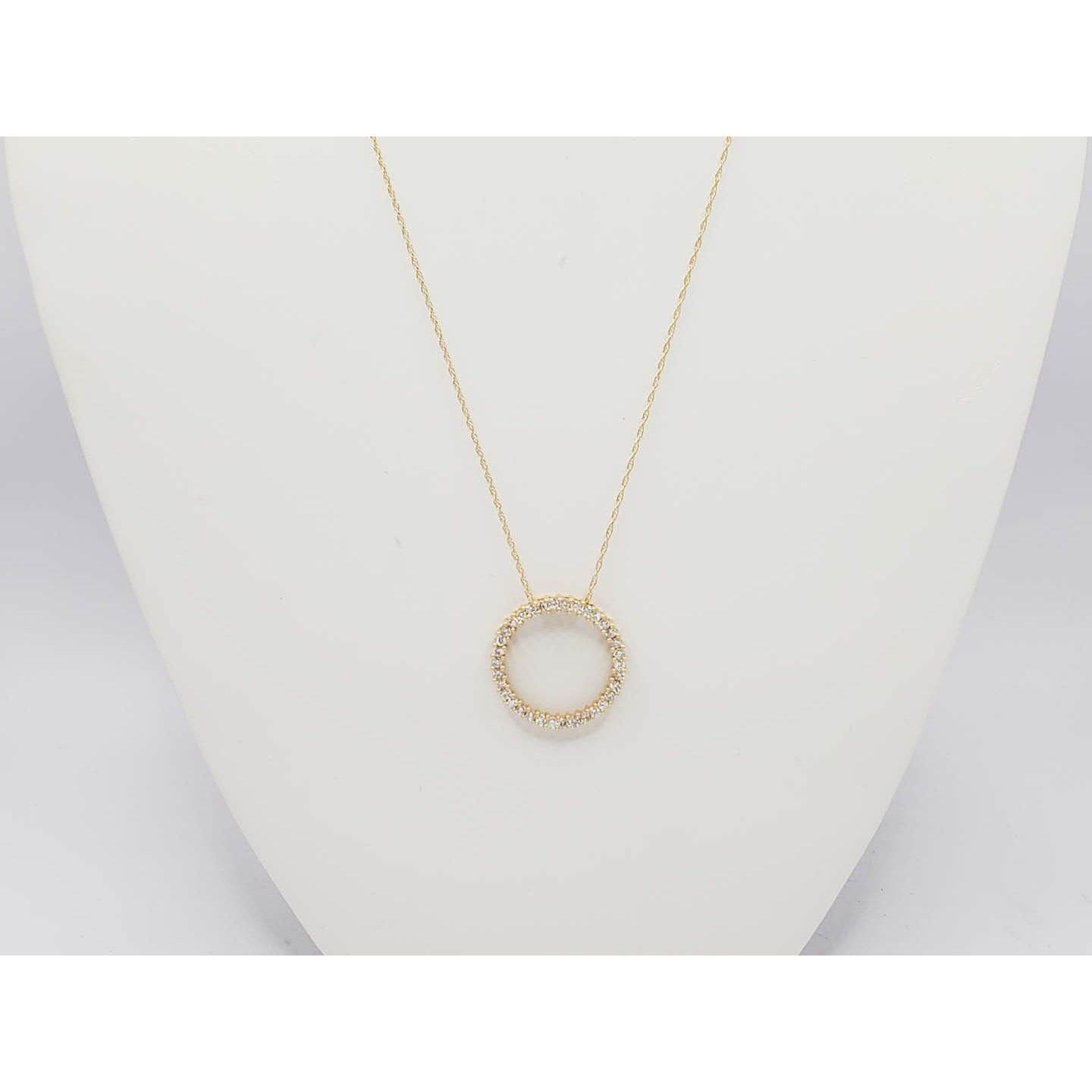 1.36 ctw Natural Diamond Circle of Life Pendant Necklace 18" Long 14k Gold