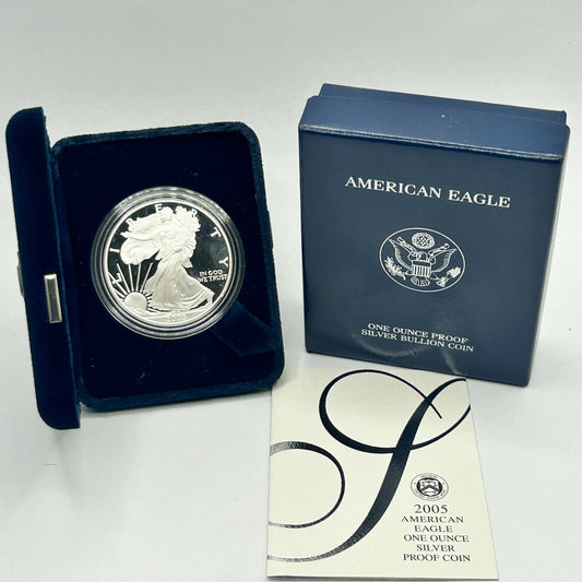 2005-W Westpoint Proof Silver American Eagle Dollar Coin OGP & COA