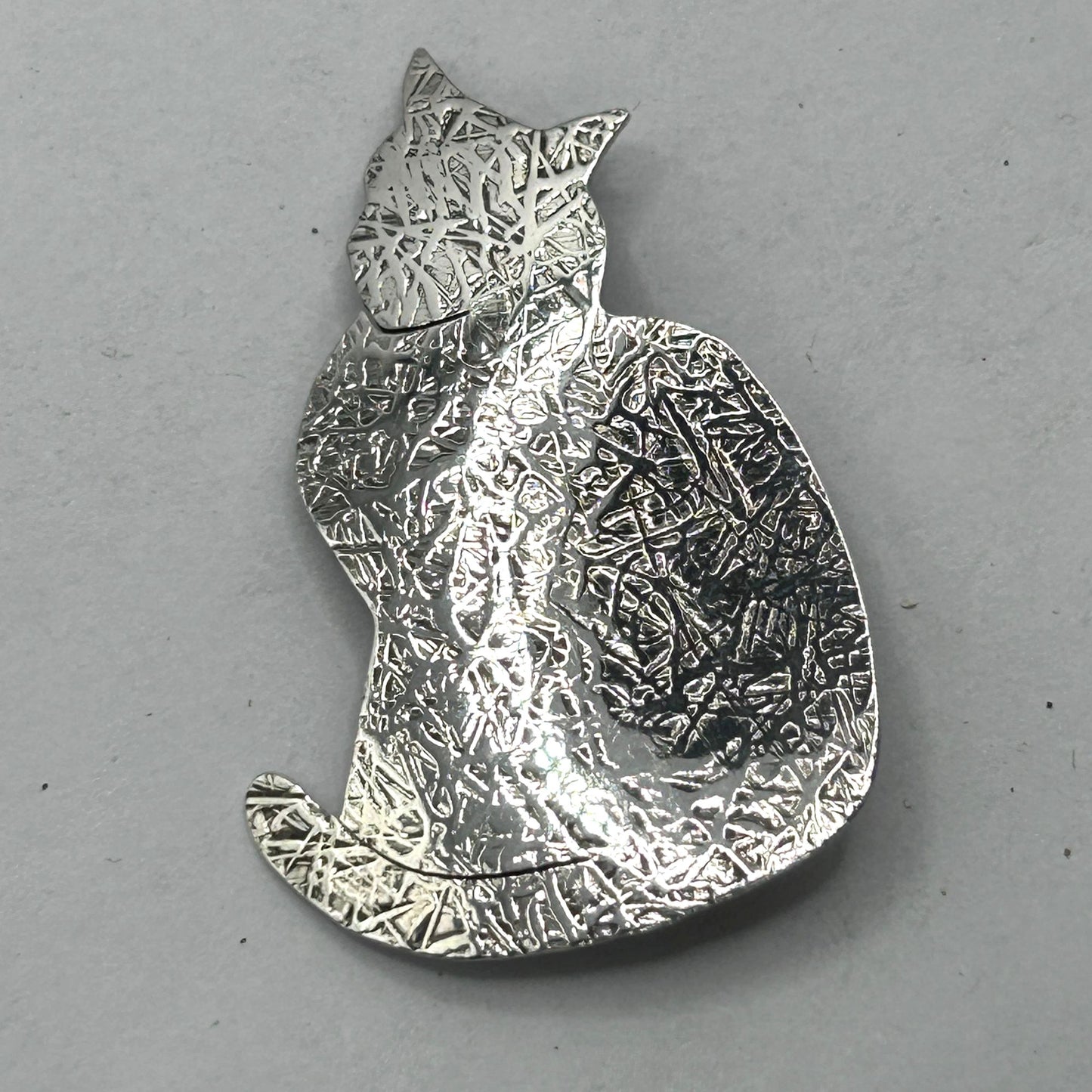 Vintage Serendip Designs 925 Sterling Silver Cat Brooch