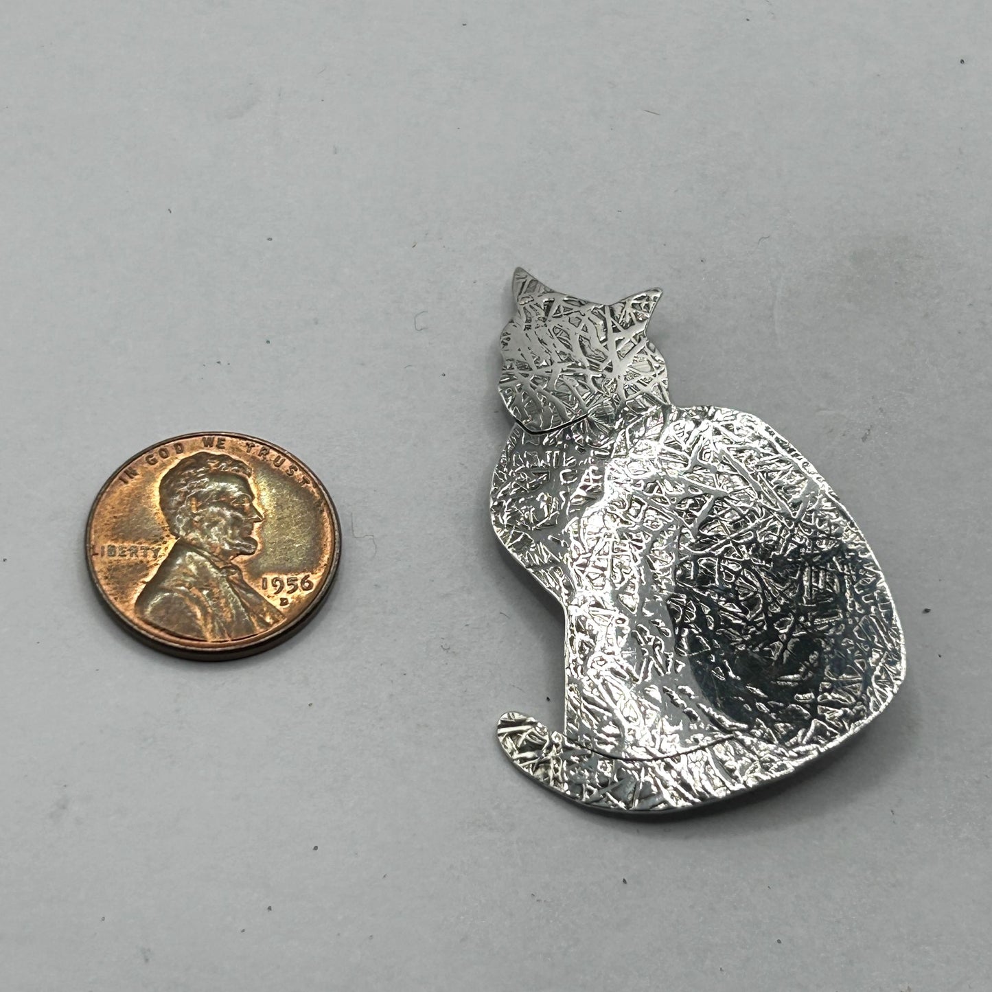 Vintage Serendip Designs 925 Sterling Silver Cat Brooch