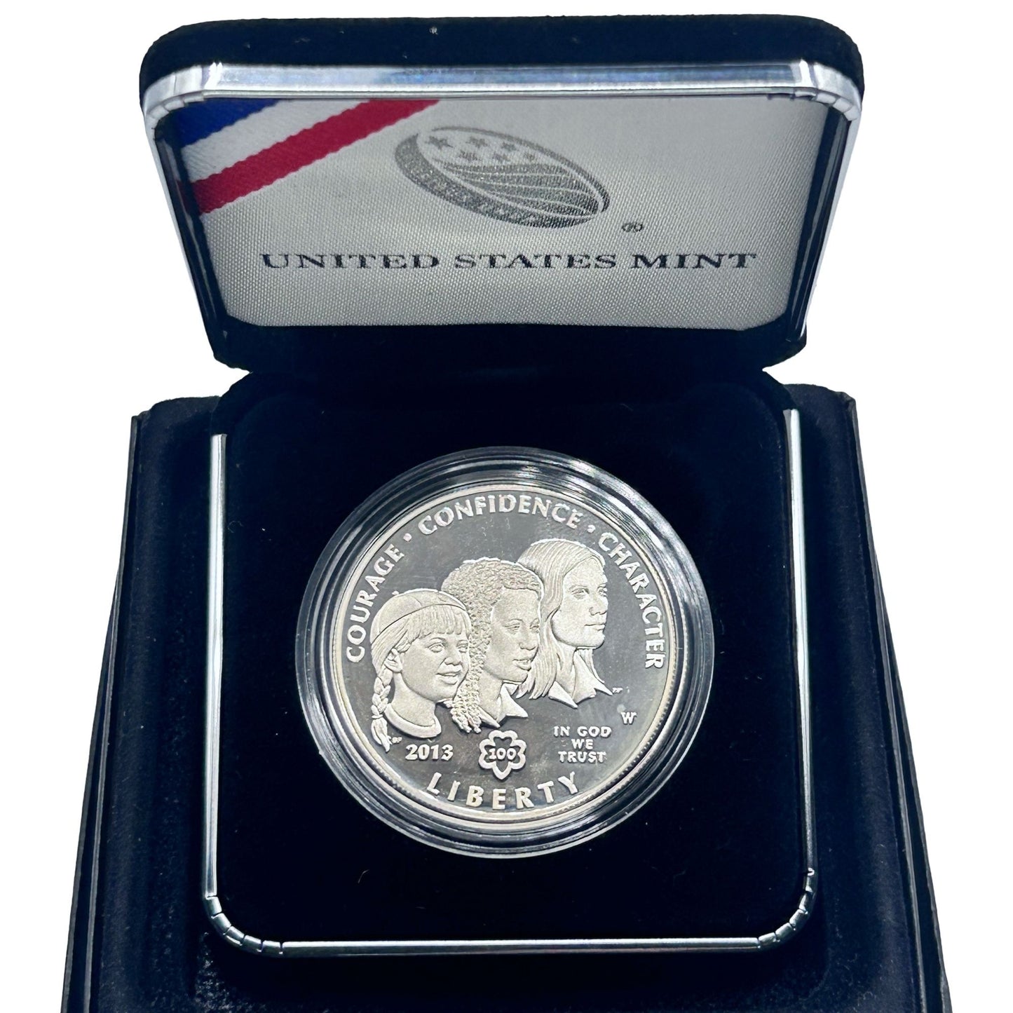 2013 W Girl Scouts Centennial PROOF Silver Dollar US Mint Coin with Box and COA