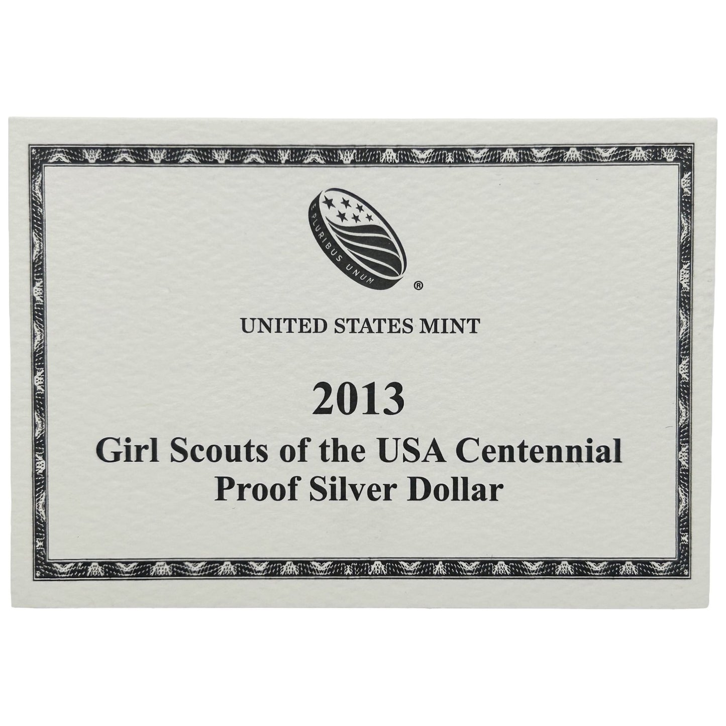 2013 W Girl Scouts Centennial PROOF Silver Dollar US Mint Coin with Box and COA