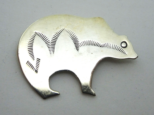 Vintage Sterling Silver Bear Pin 8.9 Grams